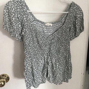 LA Hearts Cropped Floral Shirt